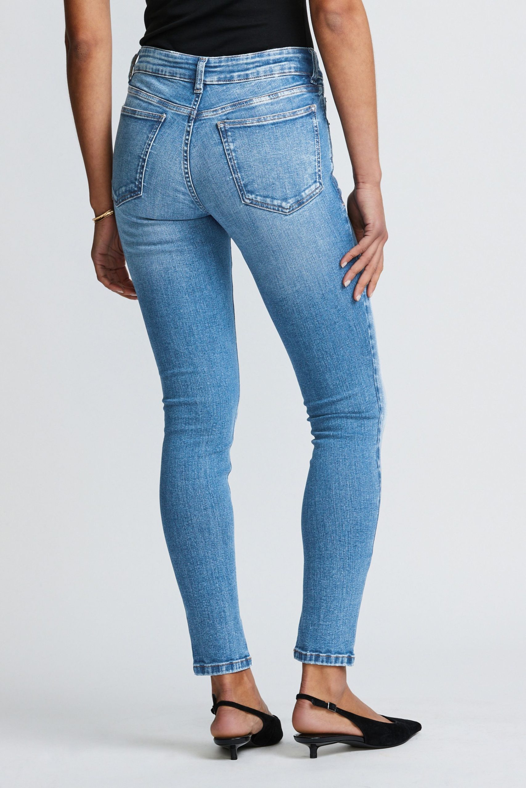RID244 Mid Blue Low Skinny Jeans - Image 2