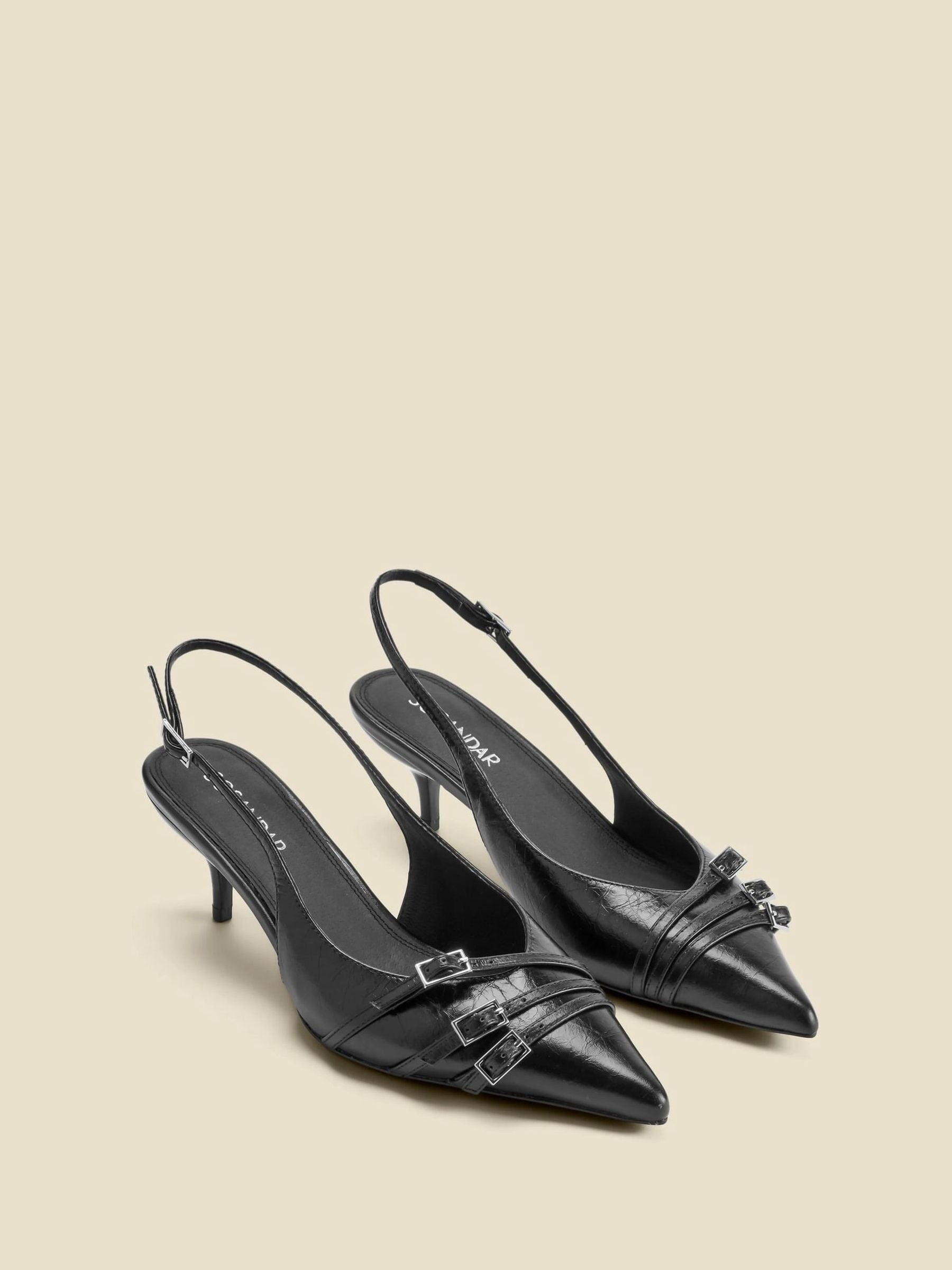 RID261 Standard/Wide Fit Point Toe Low Kitten Heels - Image 2