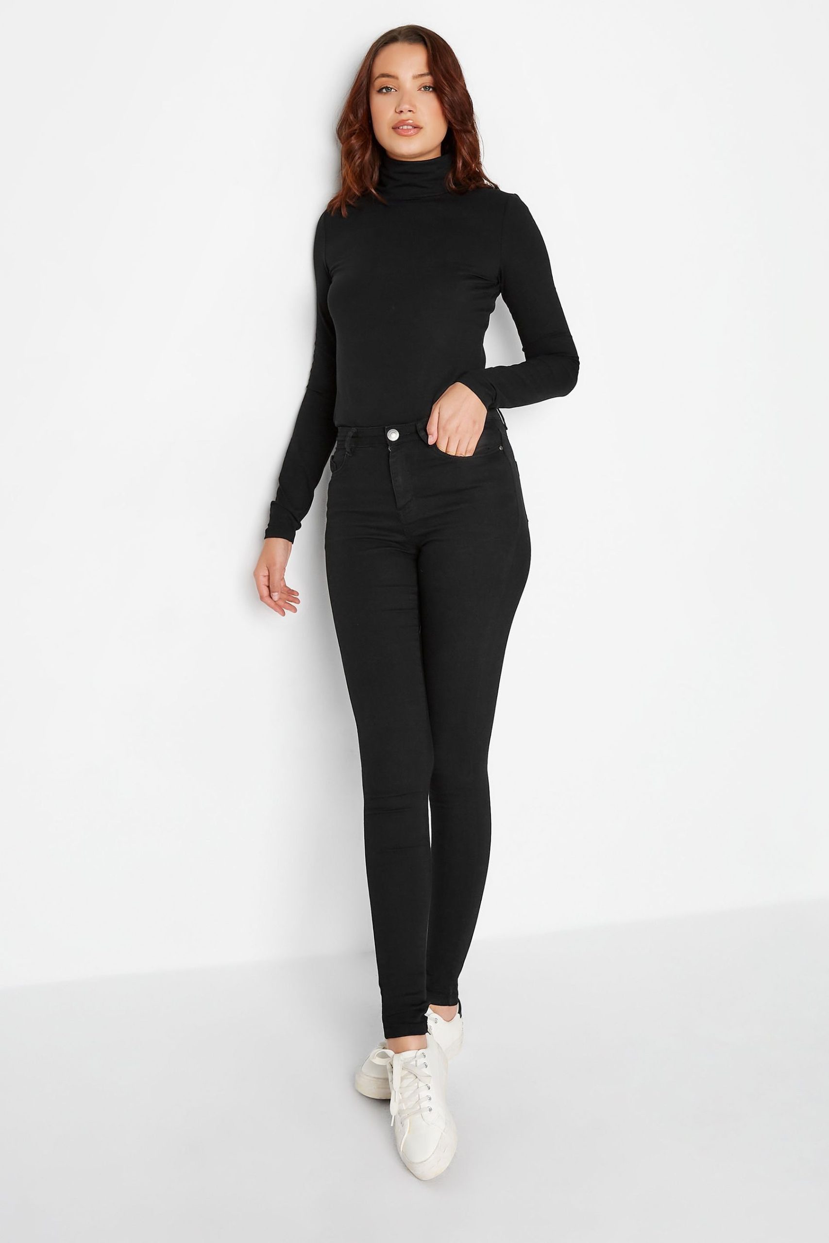 RID253 Long Tall Sally Black Ava Stretch Skinny Jeans - Image 2
