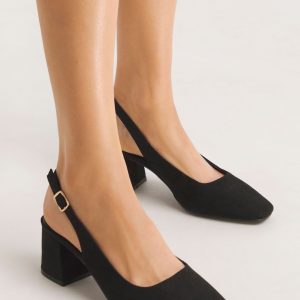 RID263 Regular Fit Kaya Kitten Heel Black Shoes