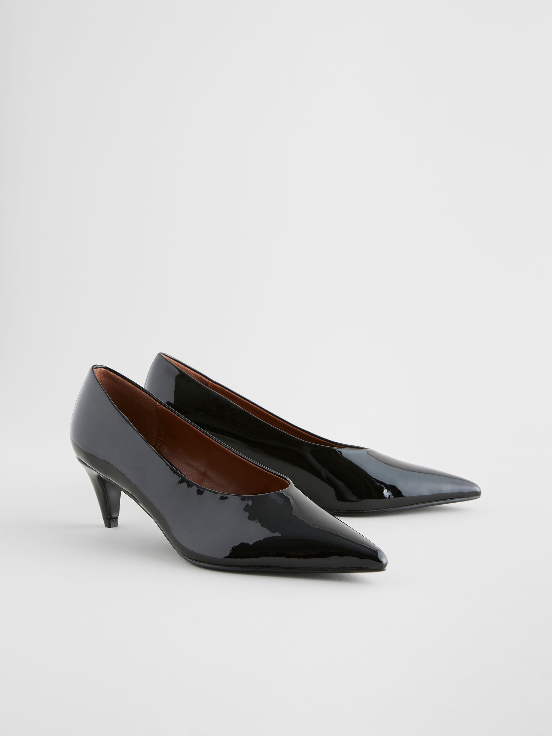RID271 Black Holland Kitten Heel Slingback Shoes