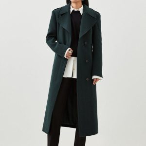 RID226 Wool Blend Strong Shoulder Coat
