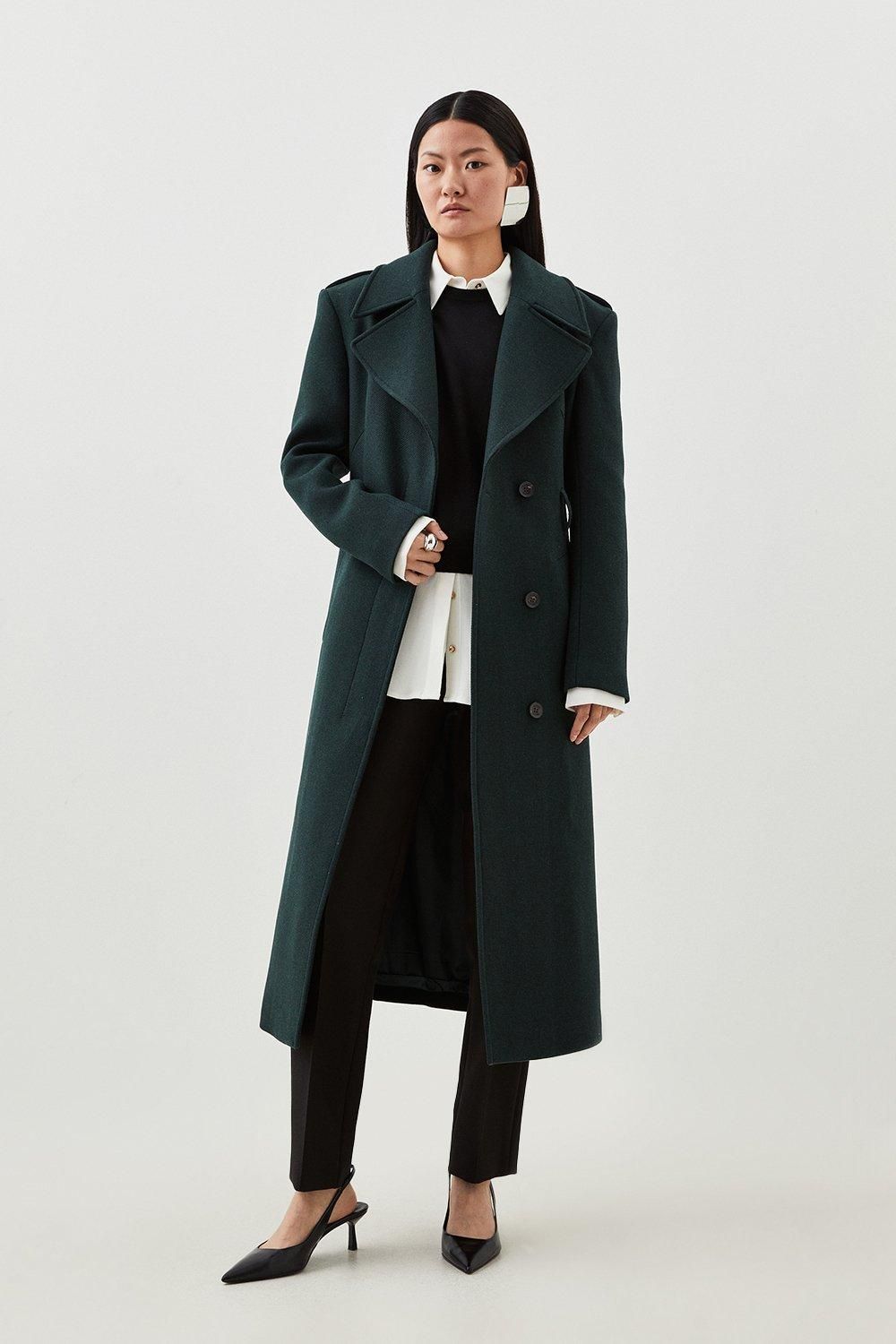 RID226 Wool Blend Strong Shoulder Coat