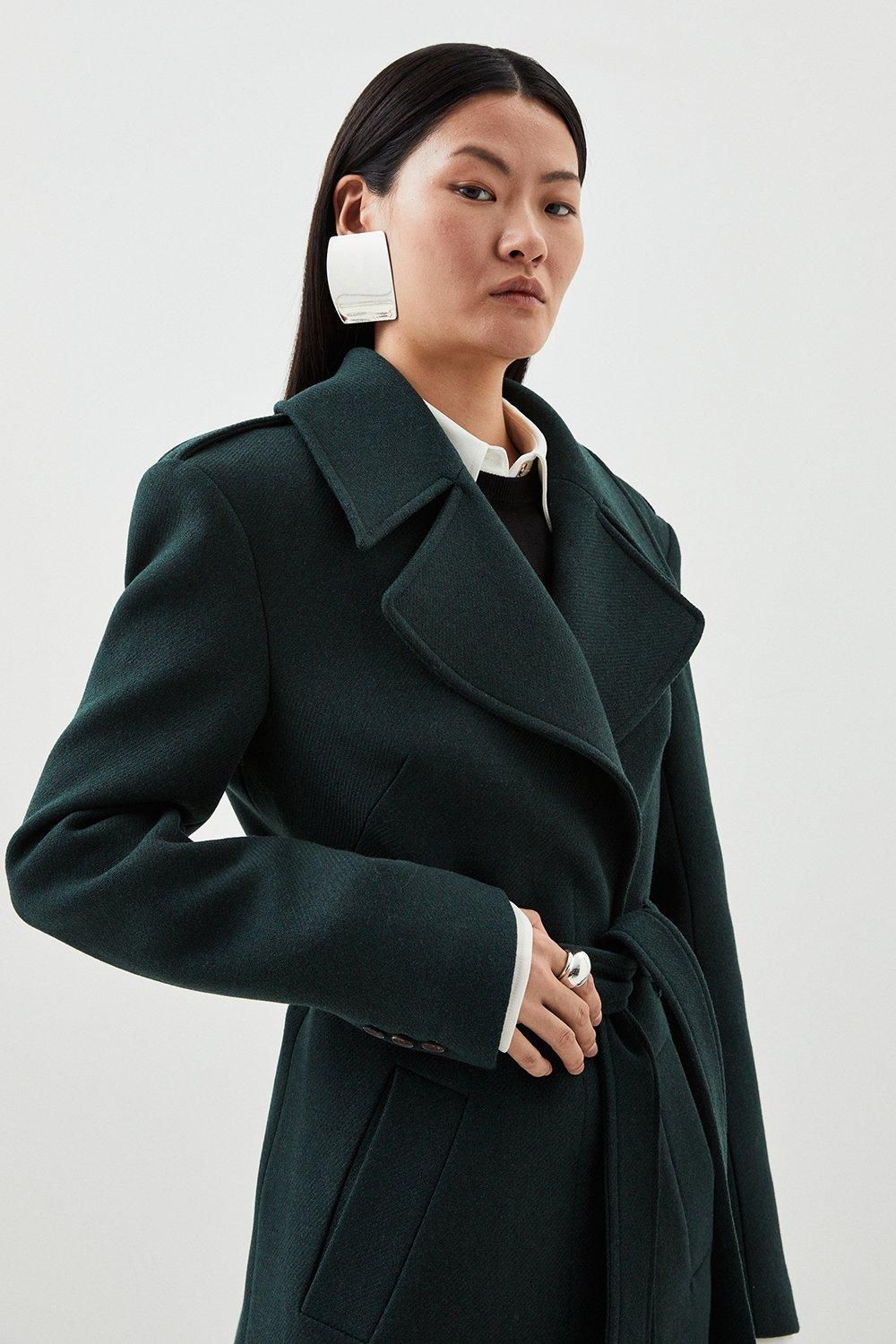 RID226 Wool Blend Strong Shoulder Coat - Image 2