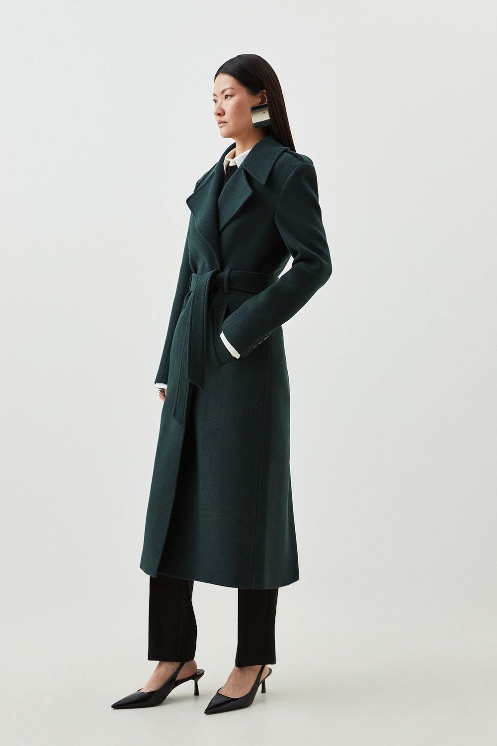 RID226 Wool Blend Strong Shoulder Coat - Image 3