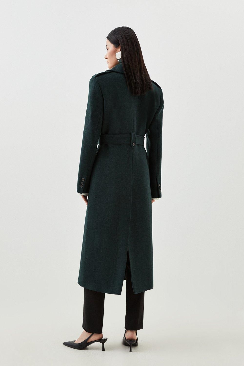 RID226 Wool Blend Strong Shoulder Coat - Image 4